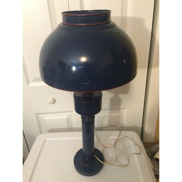 Vintage Underwriters Laboratories‎ Blue and Red Portable Toleware Lamp 25… - Picture 3 of 6